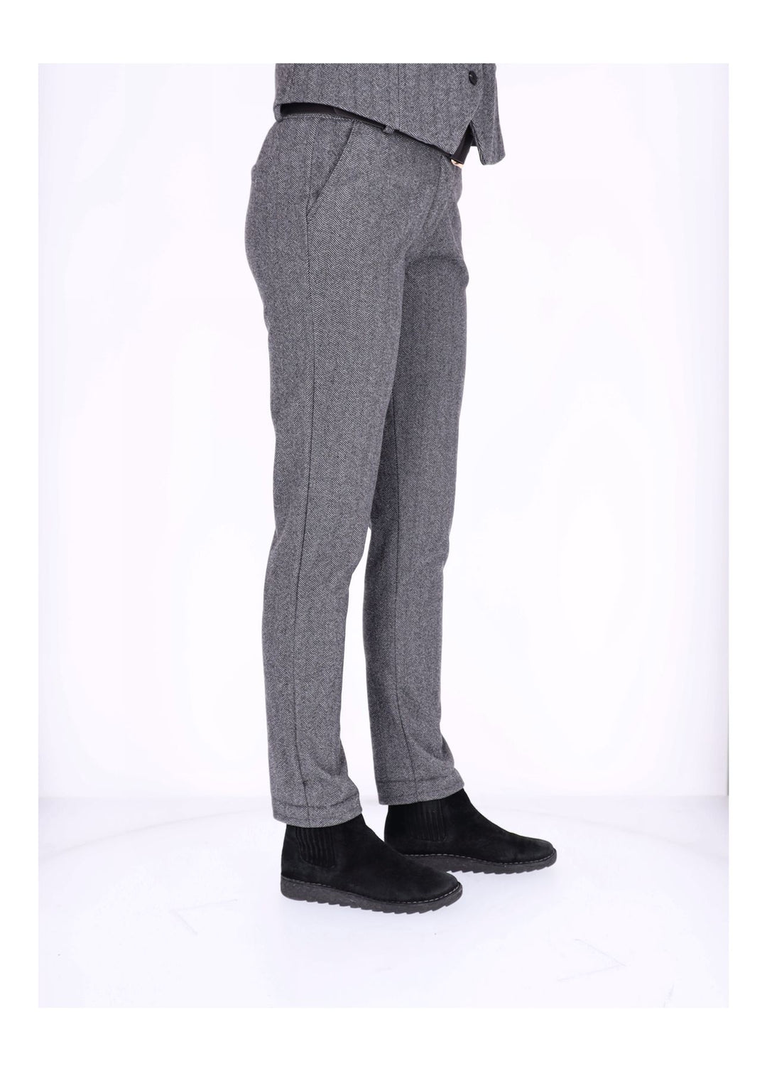 Hose Damen Wolloptik Zig Zag Muster