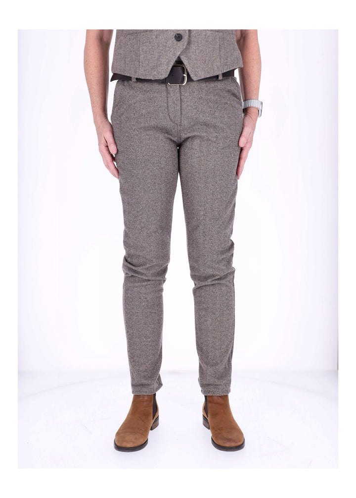 Hose Damen Wolloptik Zig Zag Muster