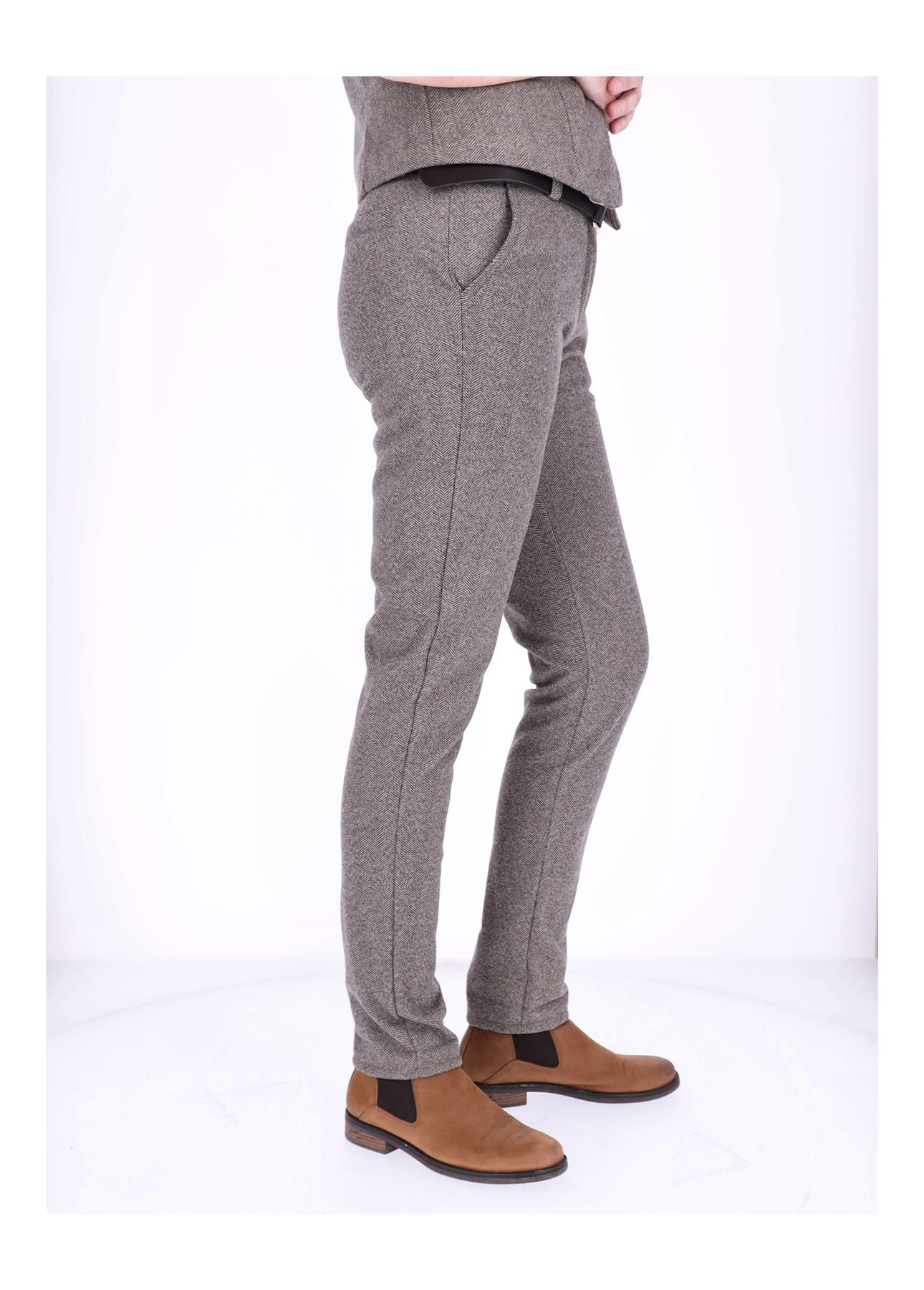 Hose Damen Wolloptik Zig Zag Muster