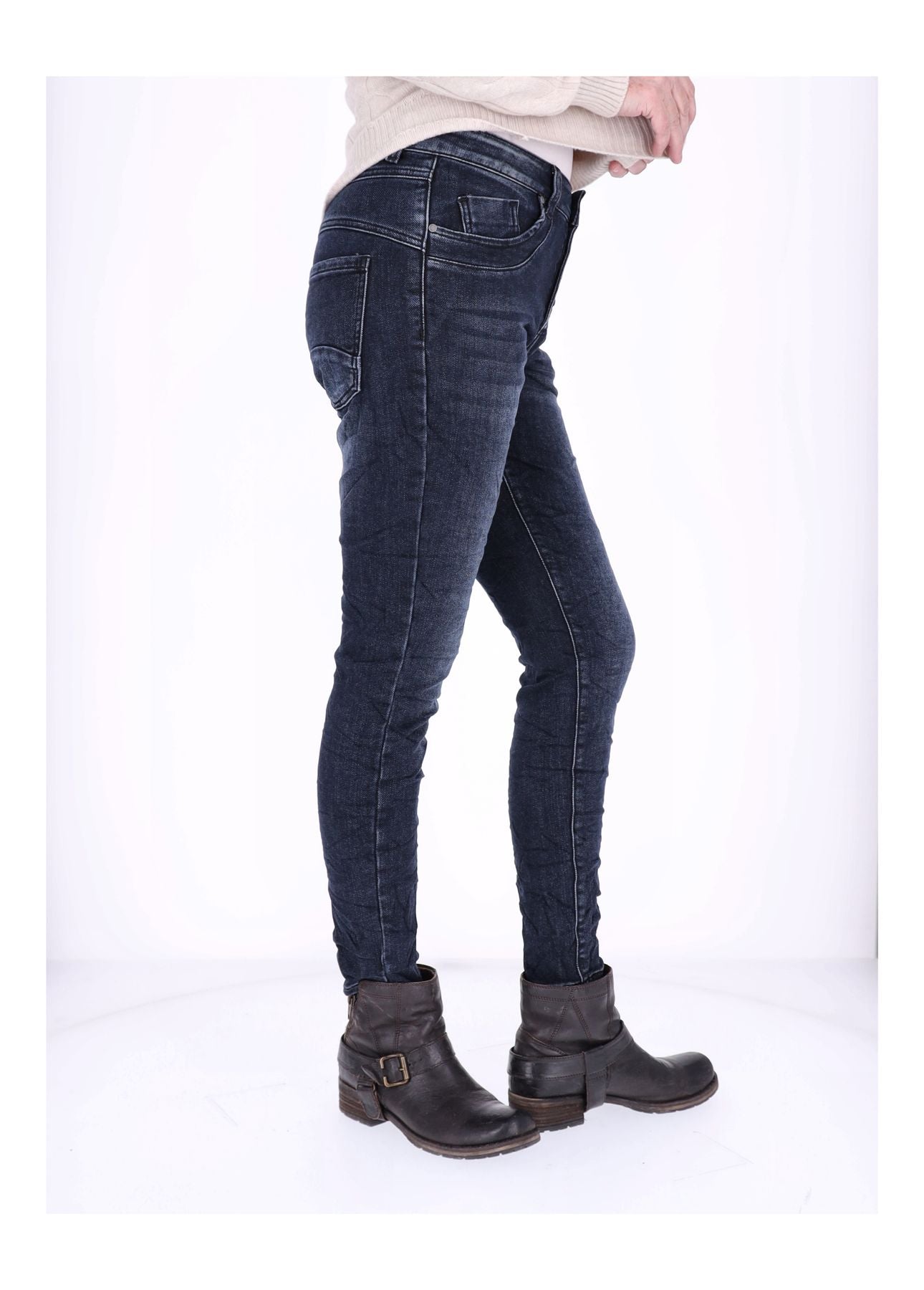 Jeans Damen Skinny Knopfleiste