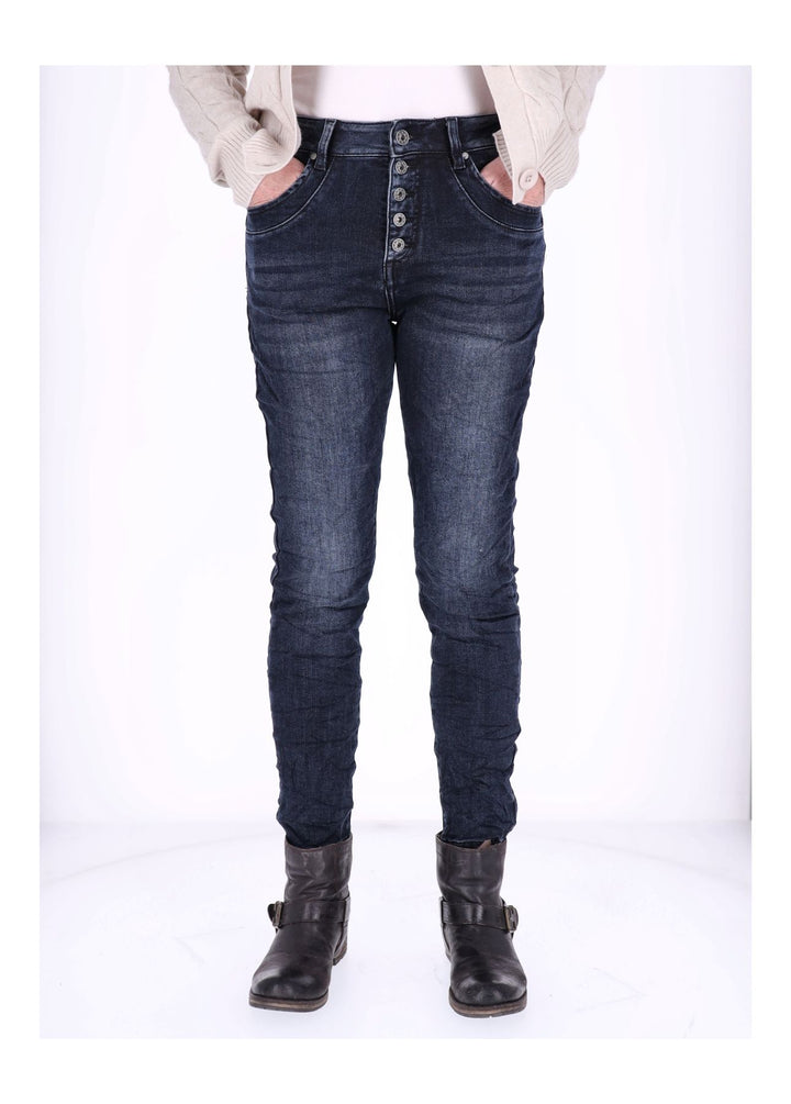 Jeans Damen Skinny Knopfleiste