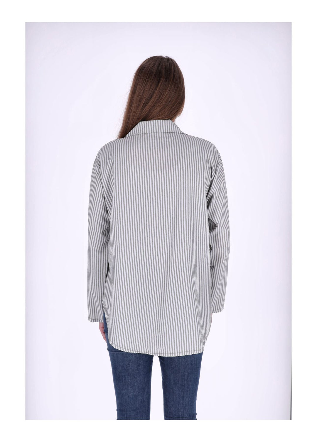 Bluse Damen Krempelarm Streifen