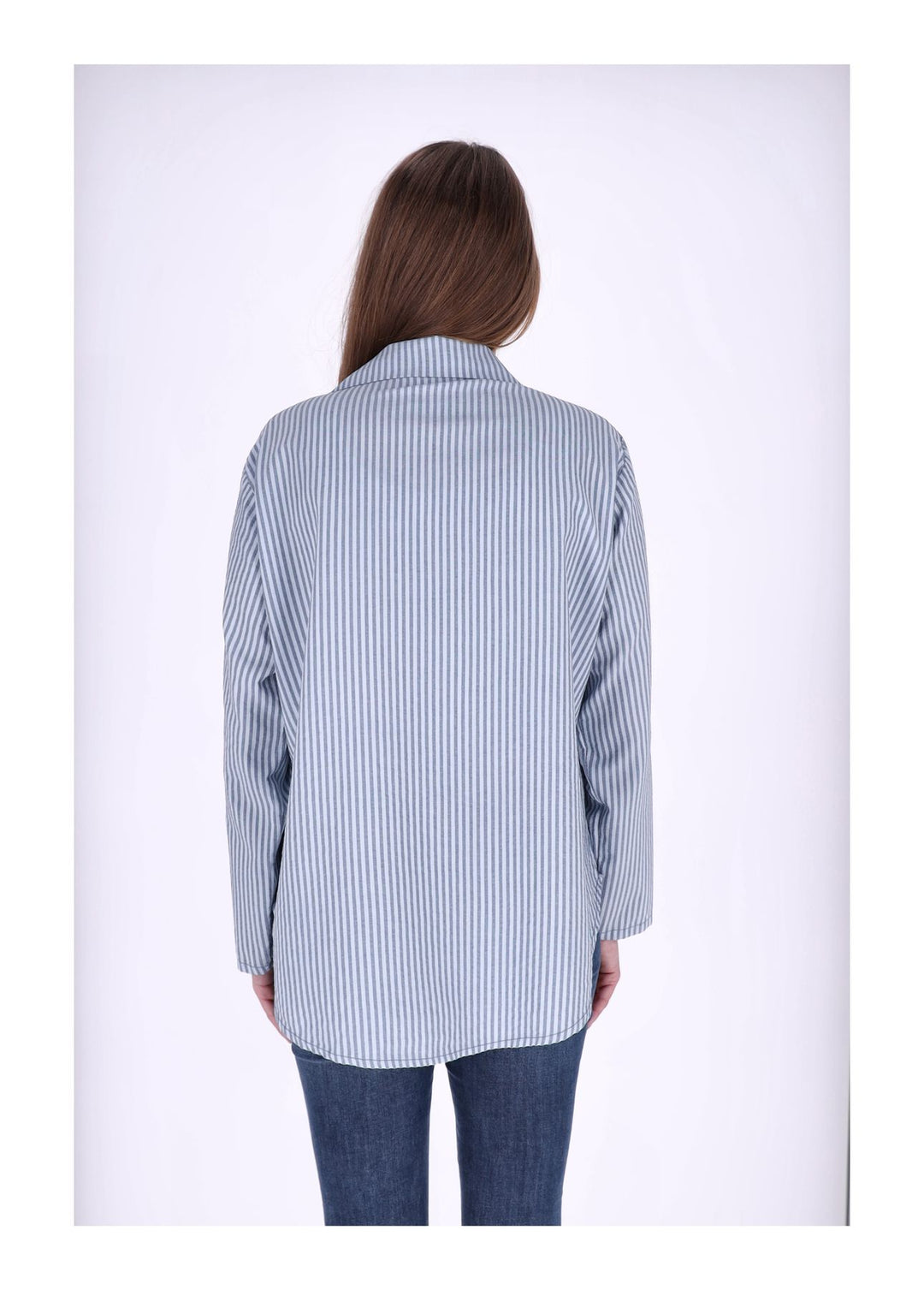 Bluse Damen Krempelarm Streifen