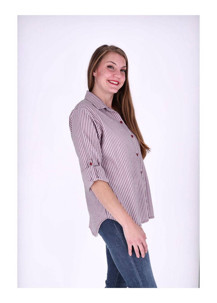 Splash of Color Bluse Damen Streifen