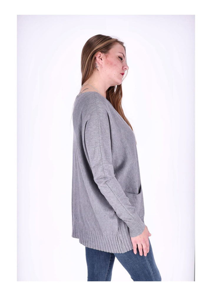 Strickpullover Damen aufgesetzte Taschen