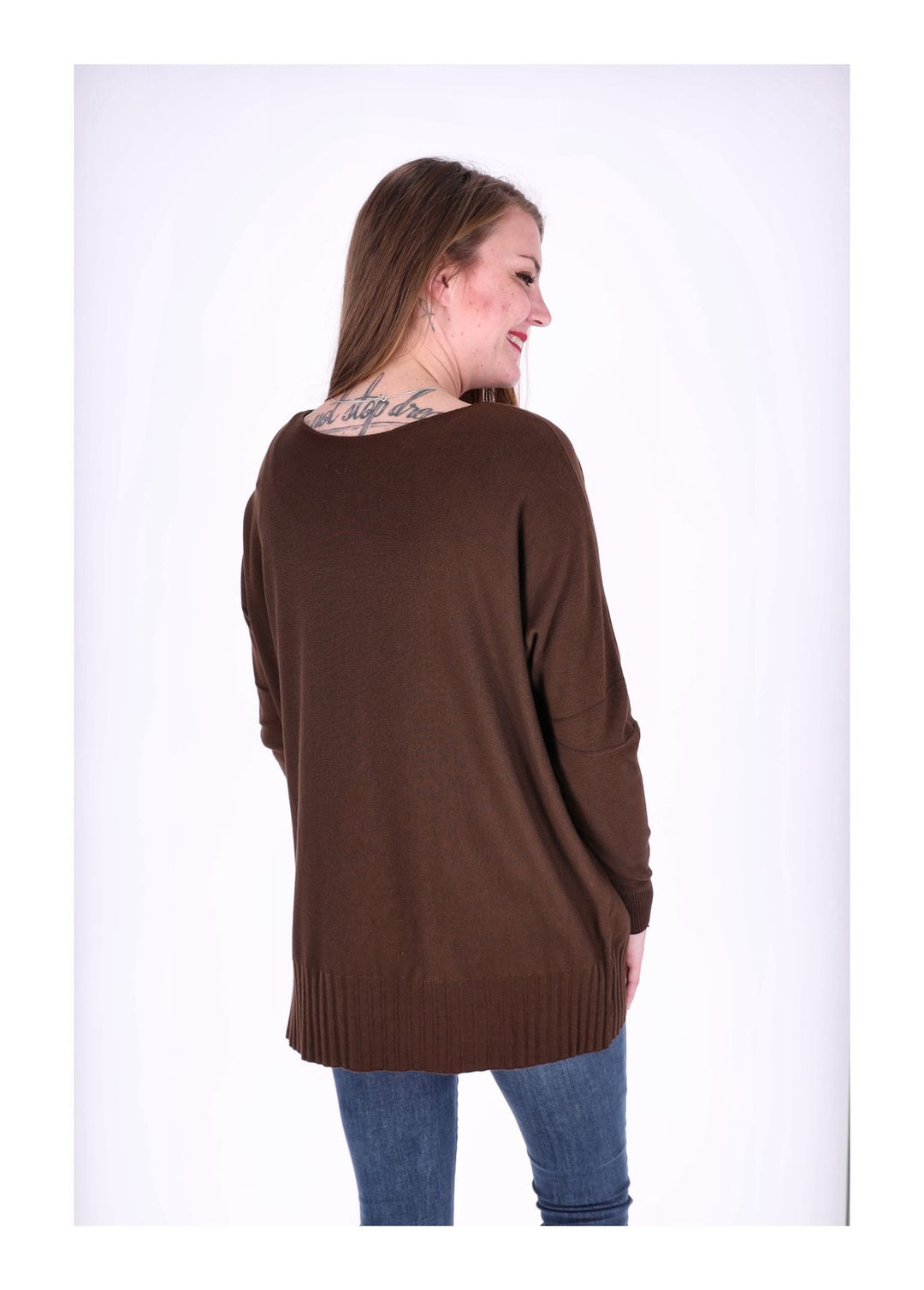 Strickpullover Damen aufgesetzte Taschen