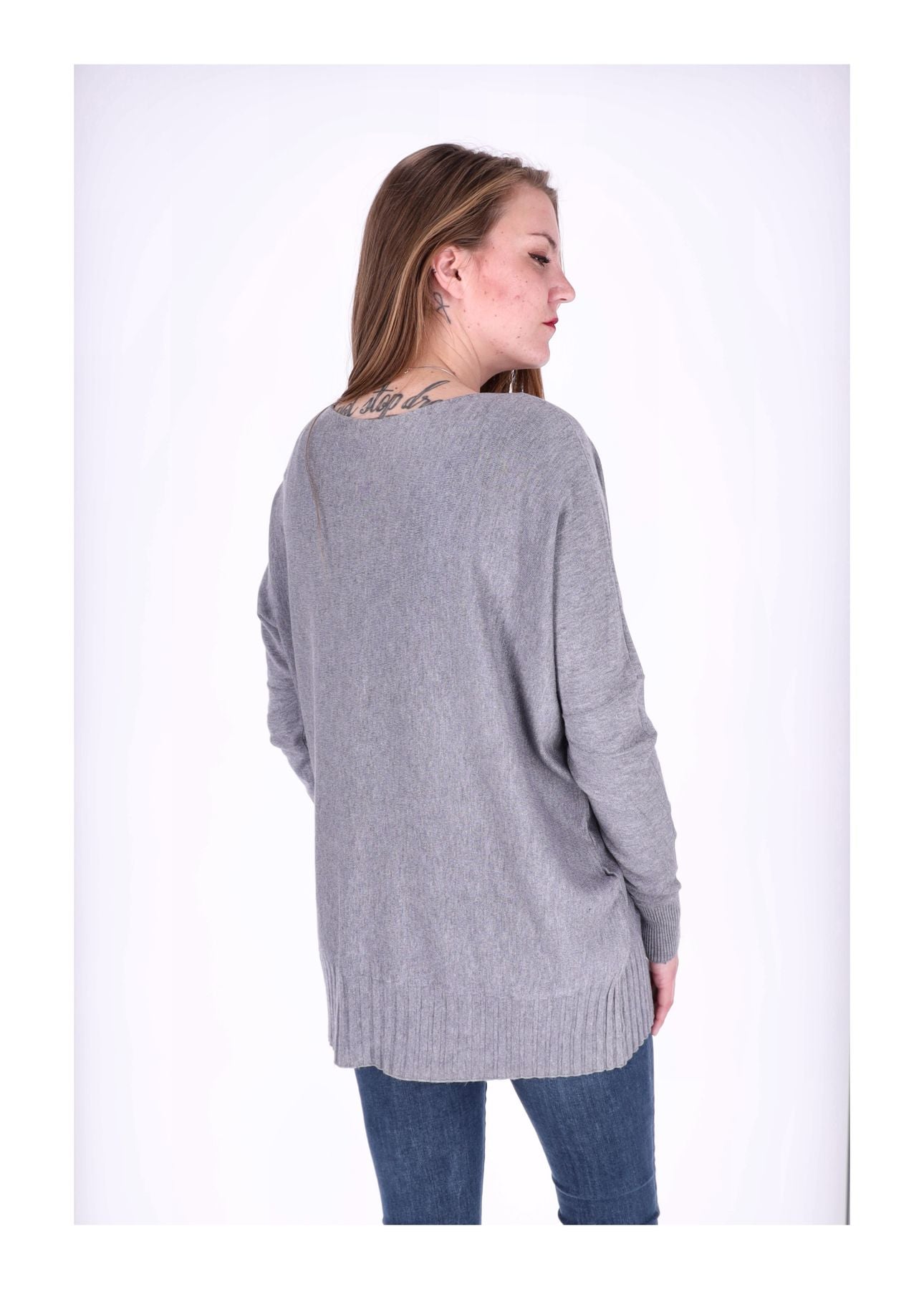 Strickpullover Damen aufgesetzte Taschen