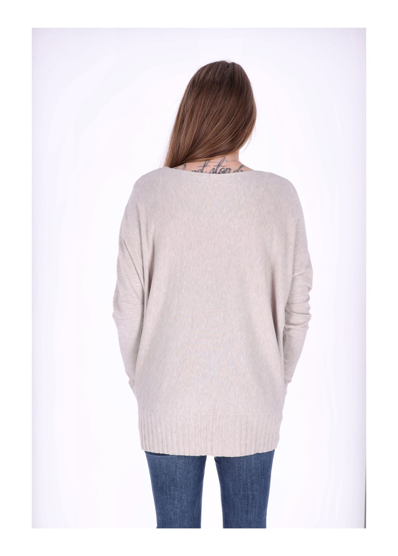 Strickpullover Damen aufgesetzte Taschen