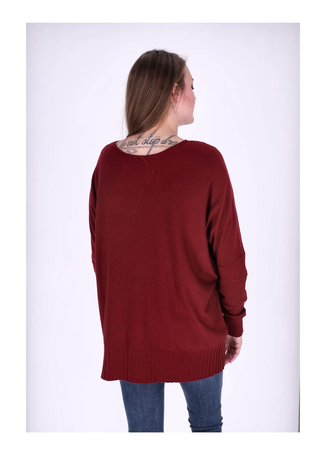 Strickpullover Damen aufgesetzte Taschen