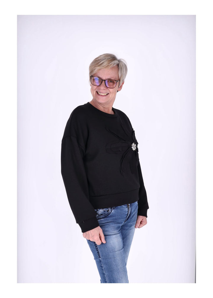 Sweatshirt Damen Applikation Blüte