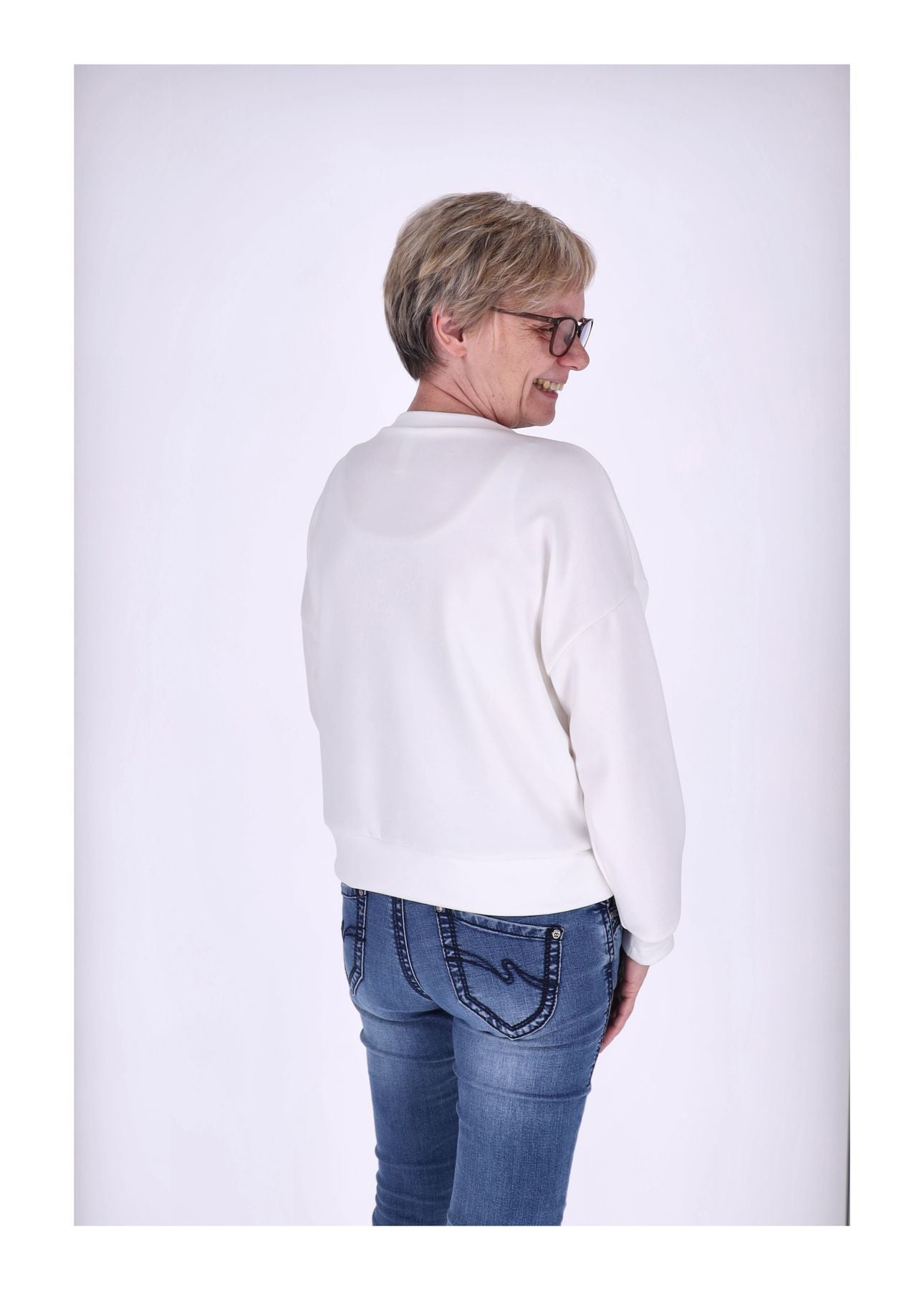 Sweatshirt Damen Applikation Blüte