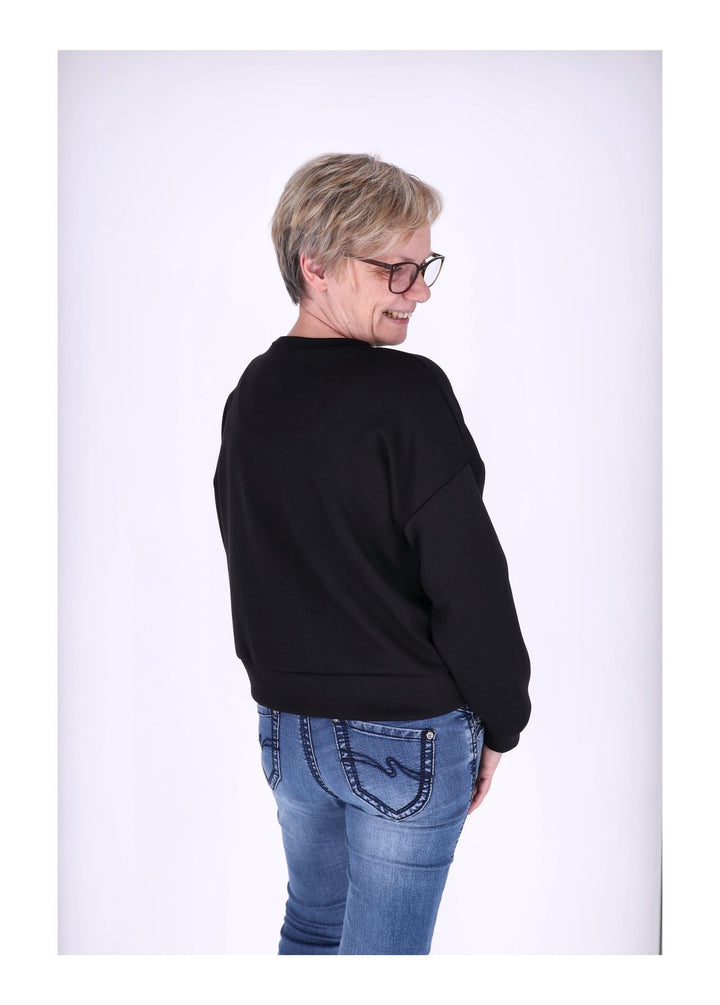 Sweatshirt Damen Applikation Blüte