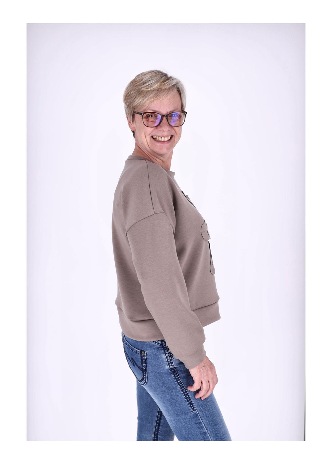 Sweatshirt Damen Applikation Blüte