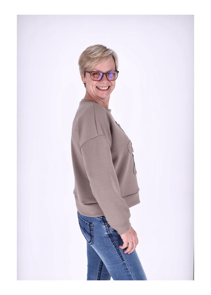 Sweatshirt Damen Applikation Blüte