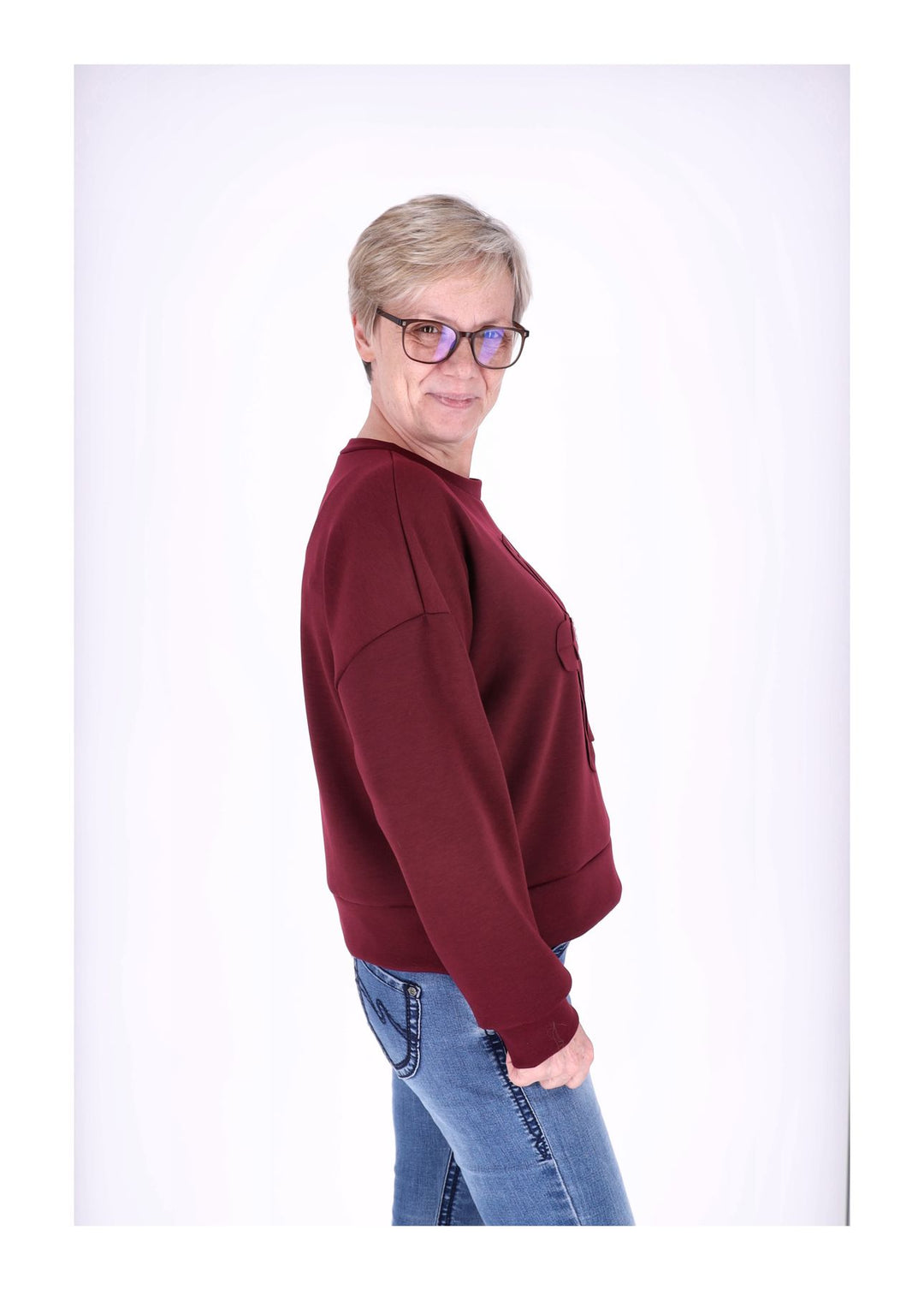 Sweatshirt Damen Applikation Blüte
