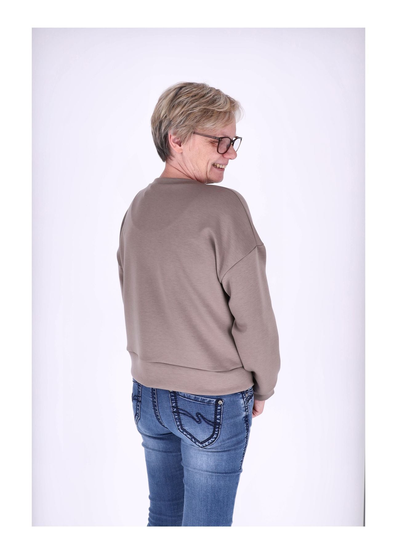 Sweatshirt Damen Applikation Blüte