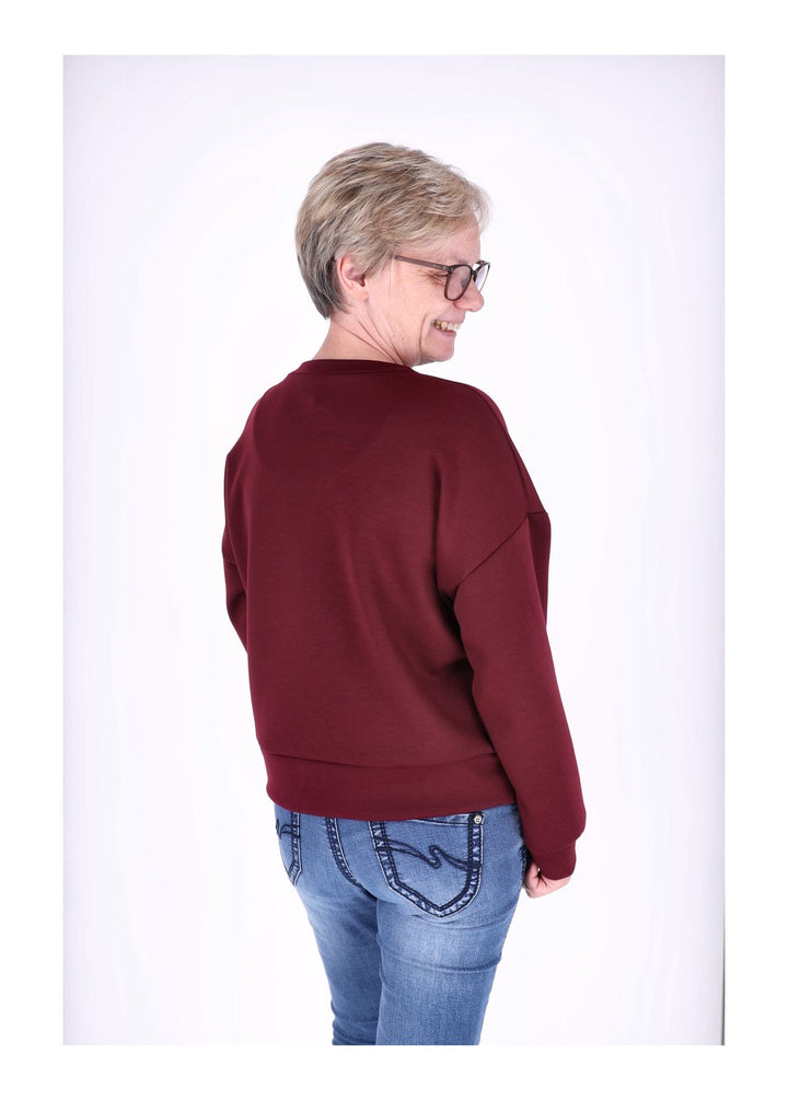 Sweatshirt Damen Applikation Blüte