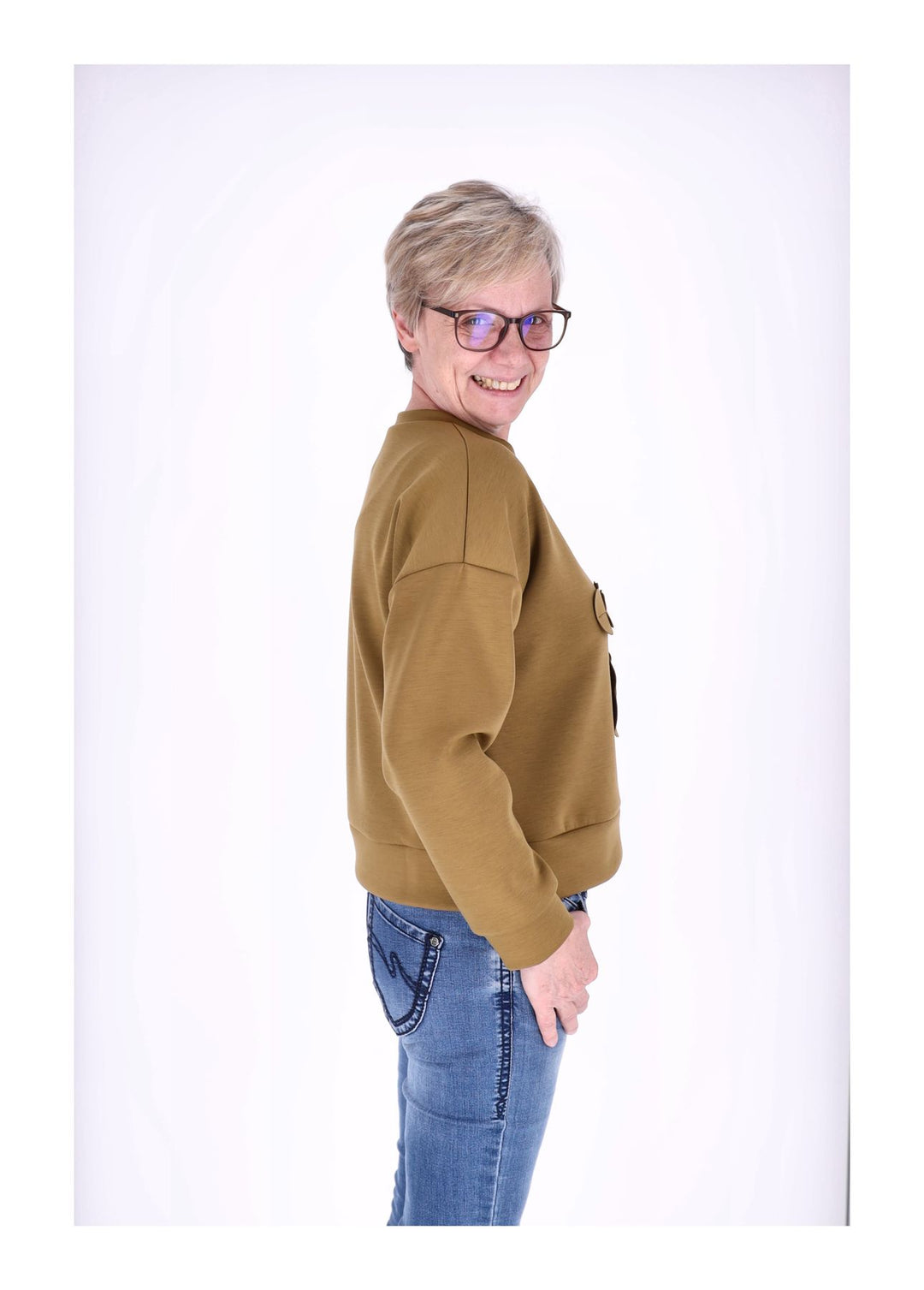 Sweatshirt Damen Applikation Blüte