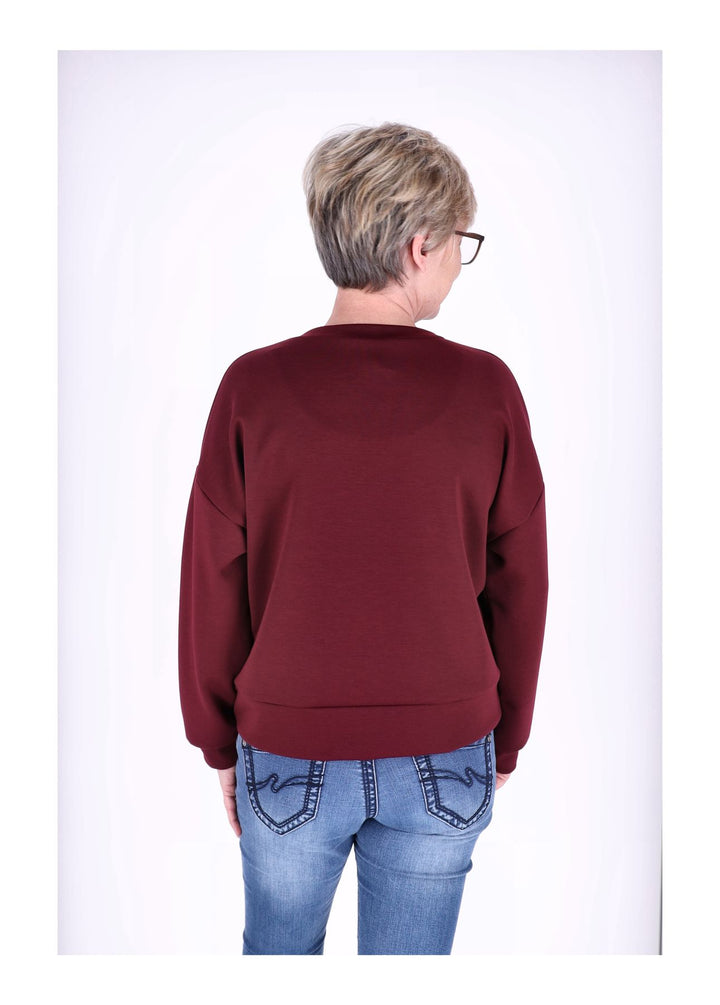 Sweatshirt Damen Applikation Blüte