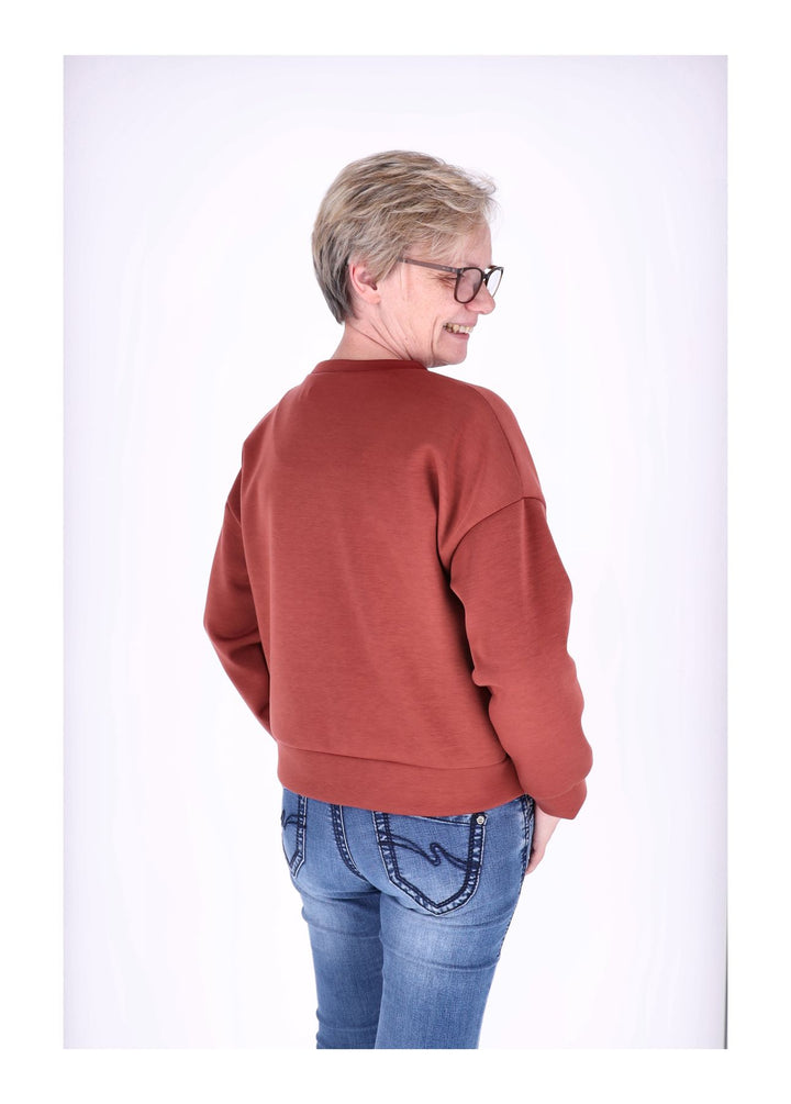 Sweatshirt Damen Applikation Blüte