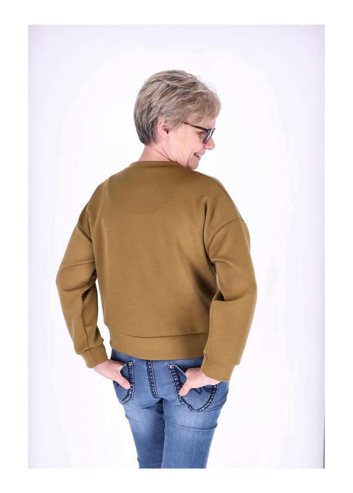 Sweatshirt Damen Applikation Blüte