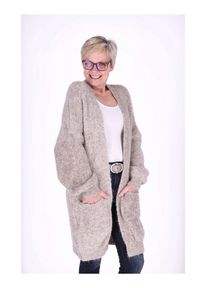 Strickjacke uni lang