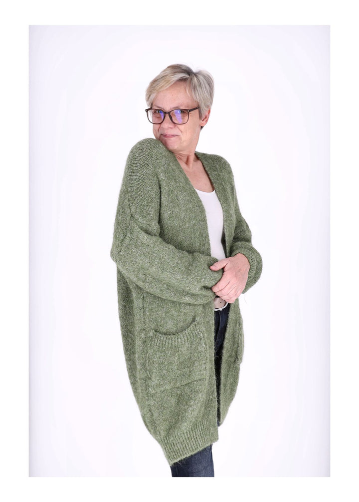 Strickjacke uni lang