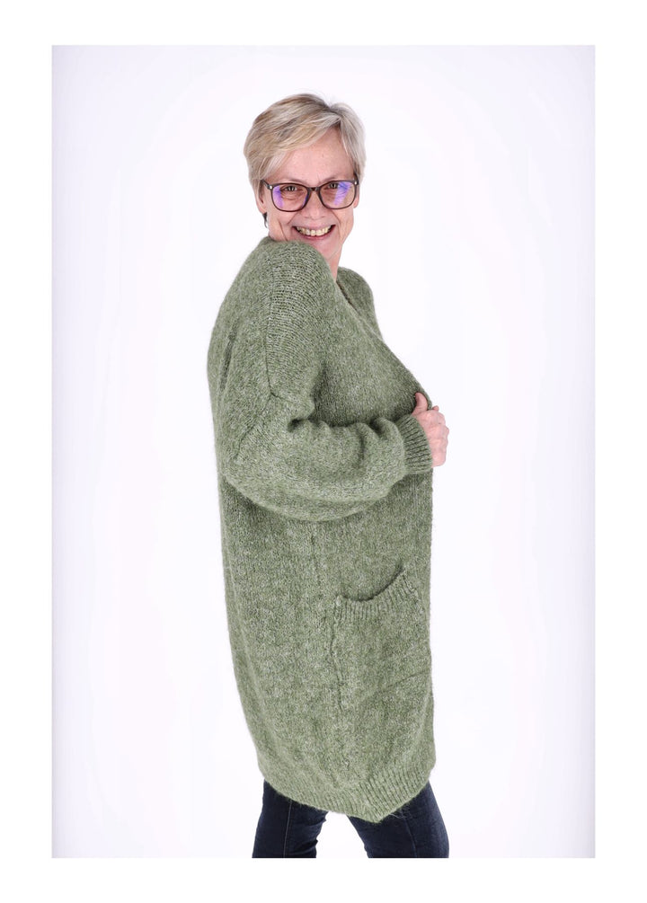 Strickjacke uni lang