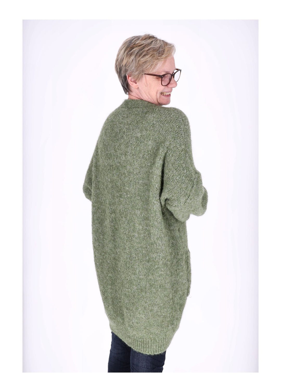 Strickjacke uni lang