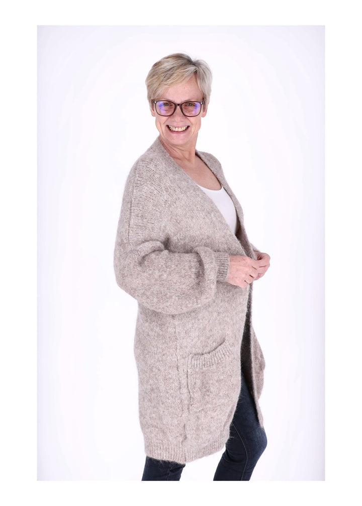 Strickjacke uni lang