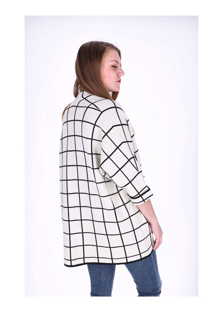 Strickjacke Damen Lang offen AOP