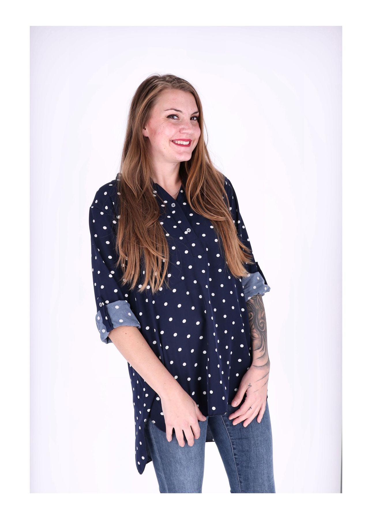 Blusenshirt Damen AOP Punkte