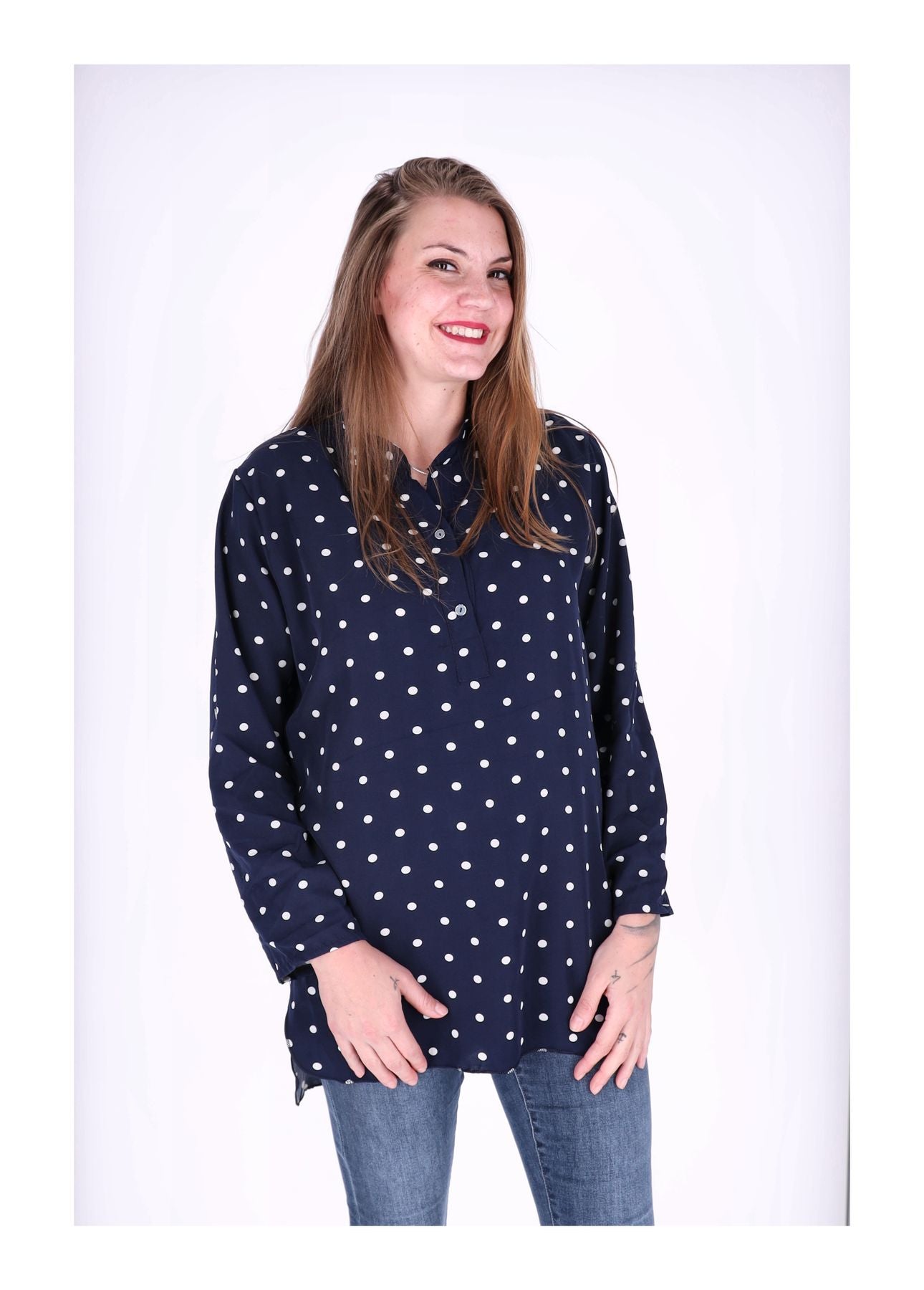 Blusenshirt Damen AOP Punkte