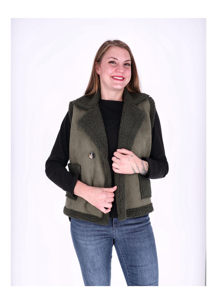 Weste Damen Veloureleder Optik