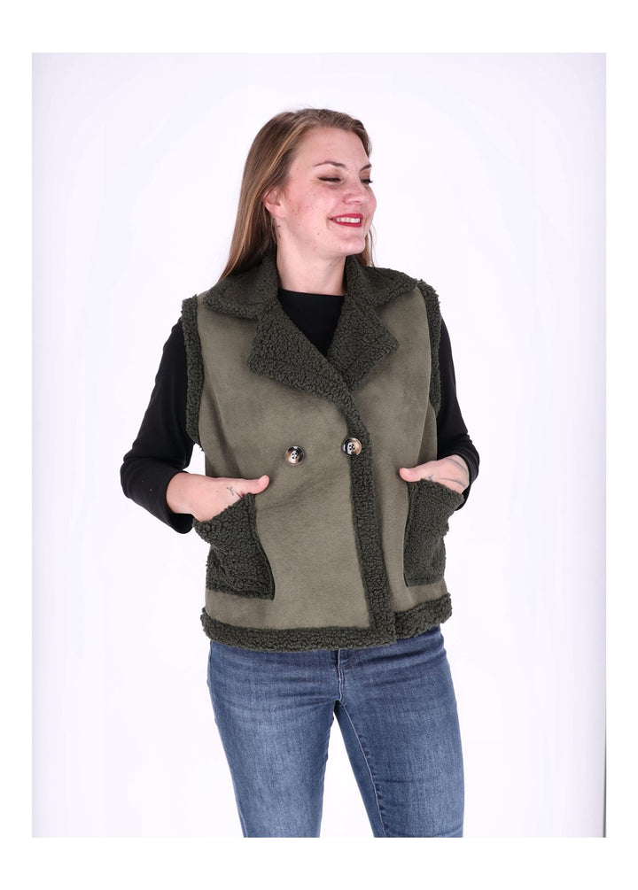 Weste Damen Veloureleder Optik