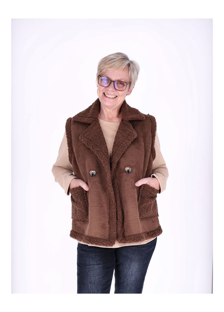 Weste Damen Veloureleder Optik