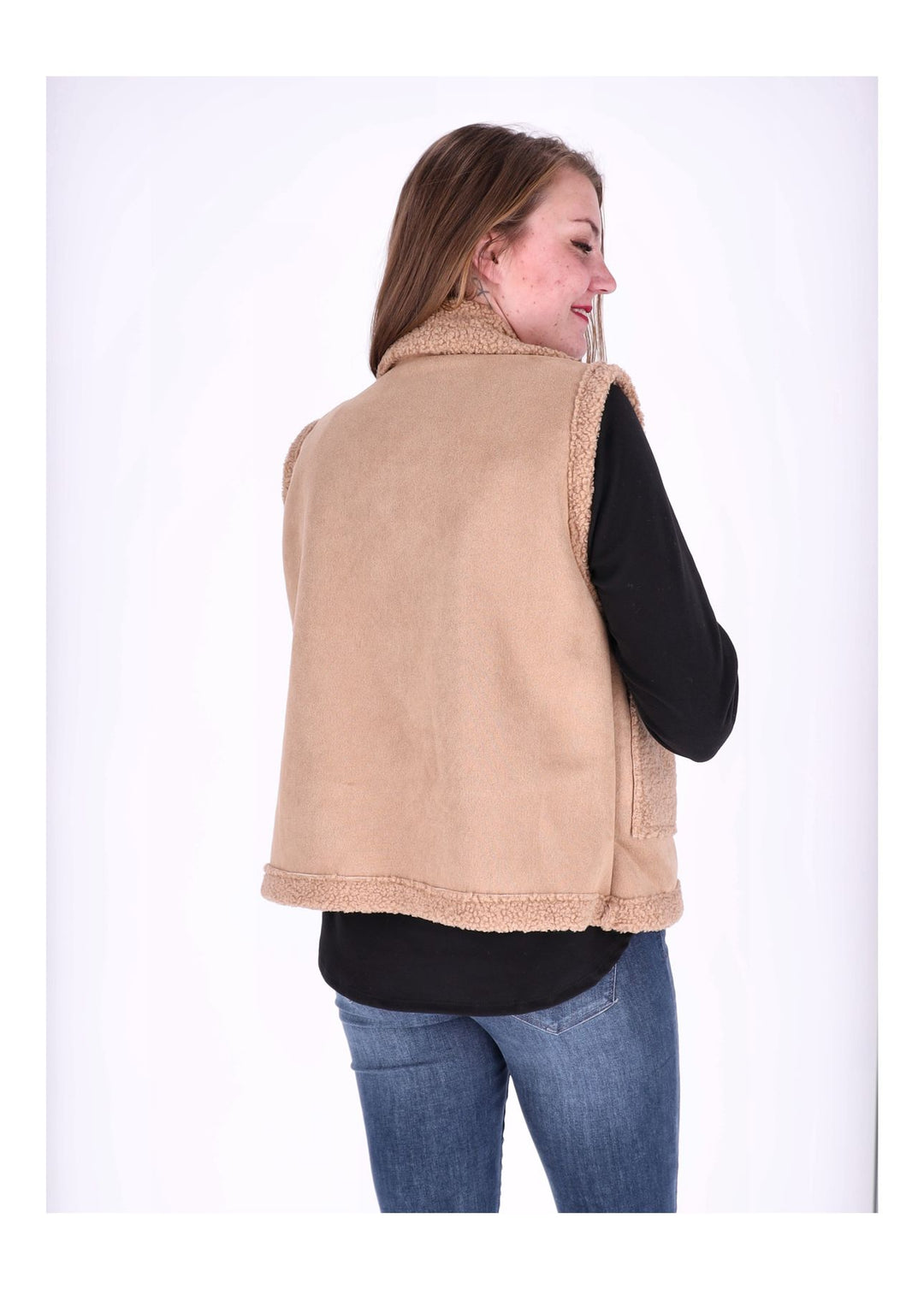 Weste Damen Veloureleder Optik