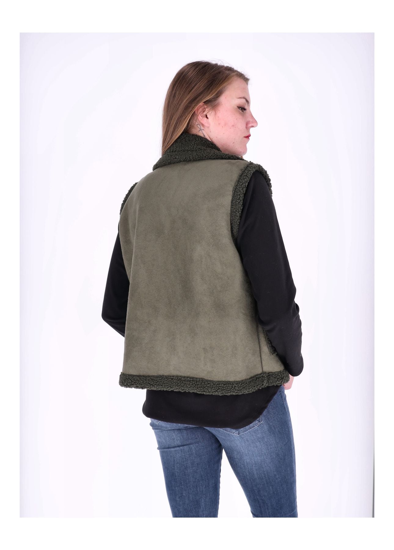 Weste Damen Veloureleder Optik