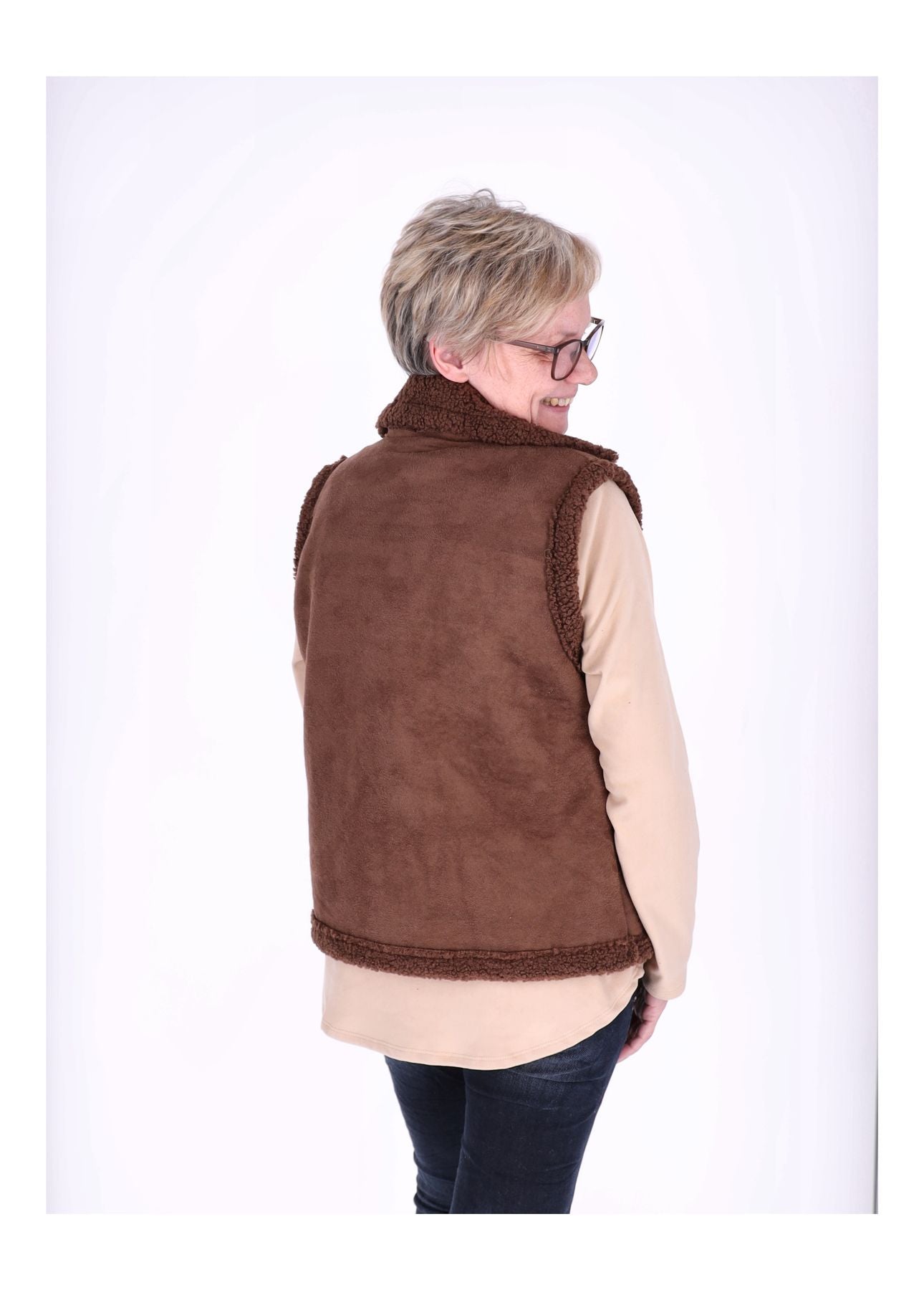 Weste Damen Veloureleder Optik