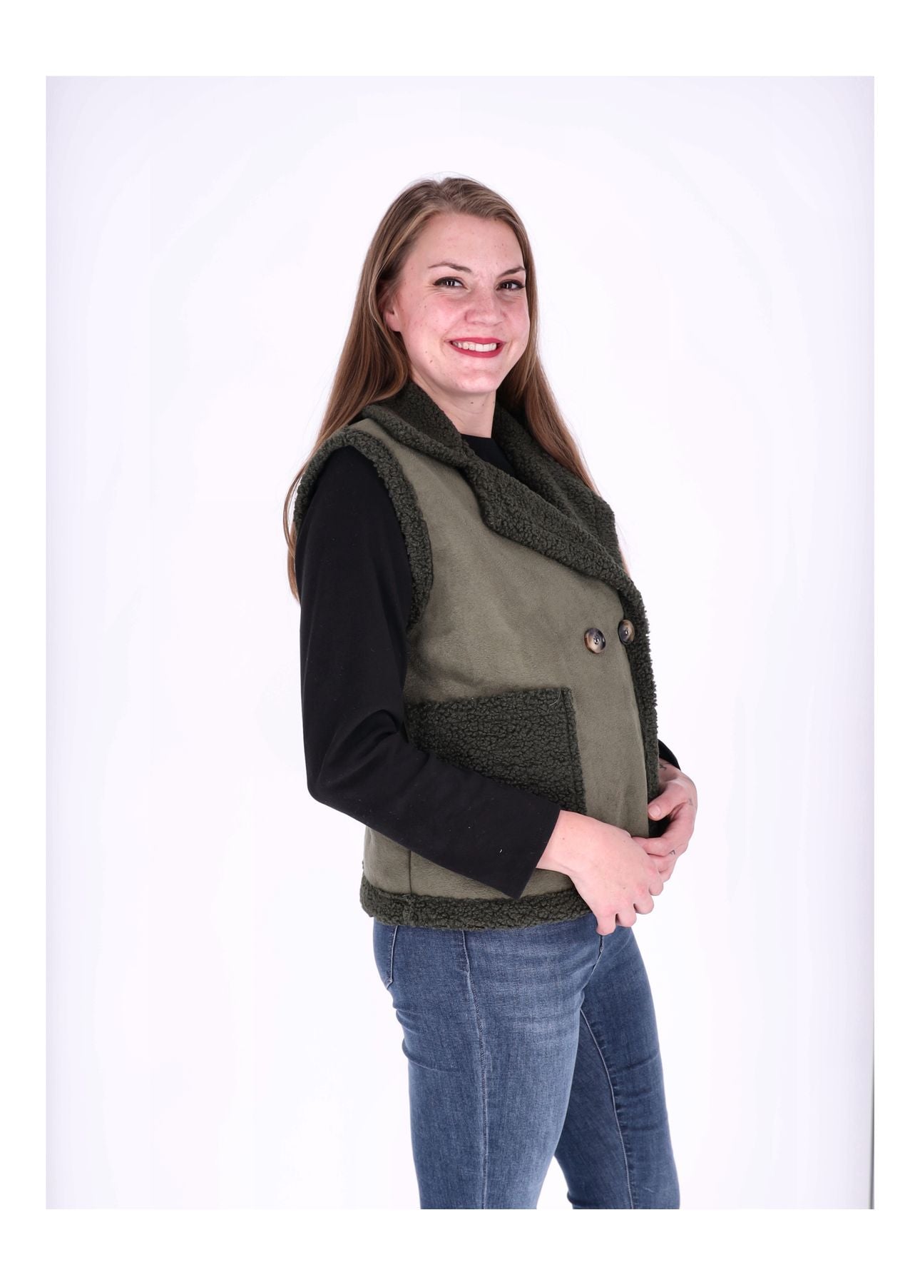 Weste Damen Veloureleder Optik