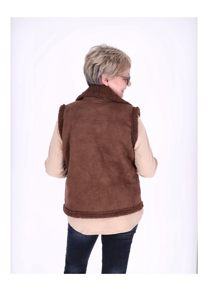 Weste Damen Veloureleder Optik