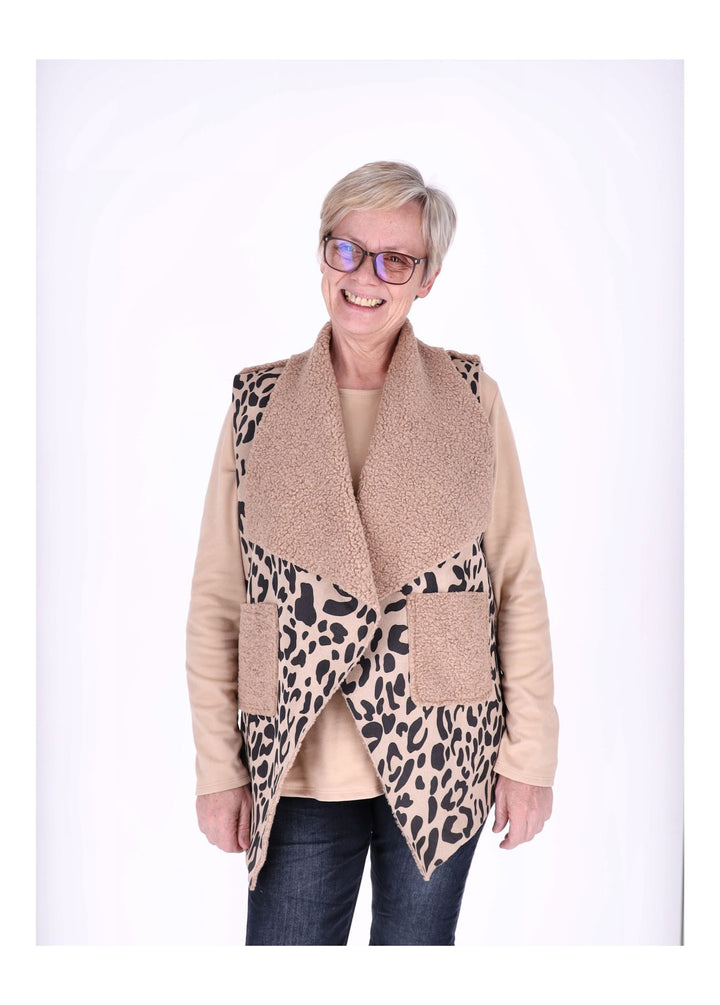 Weste Veloure Optik AOP Leo