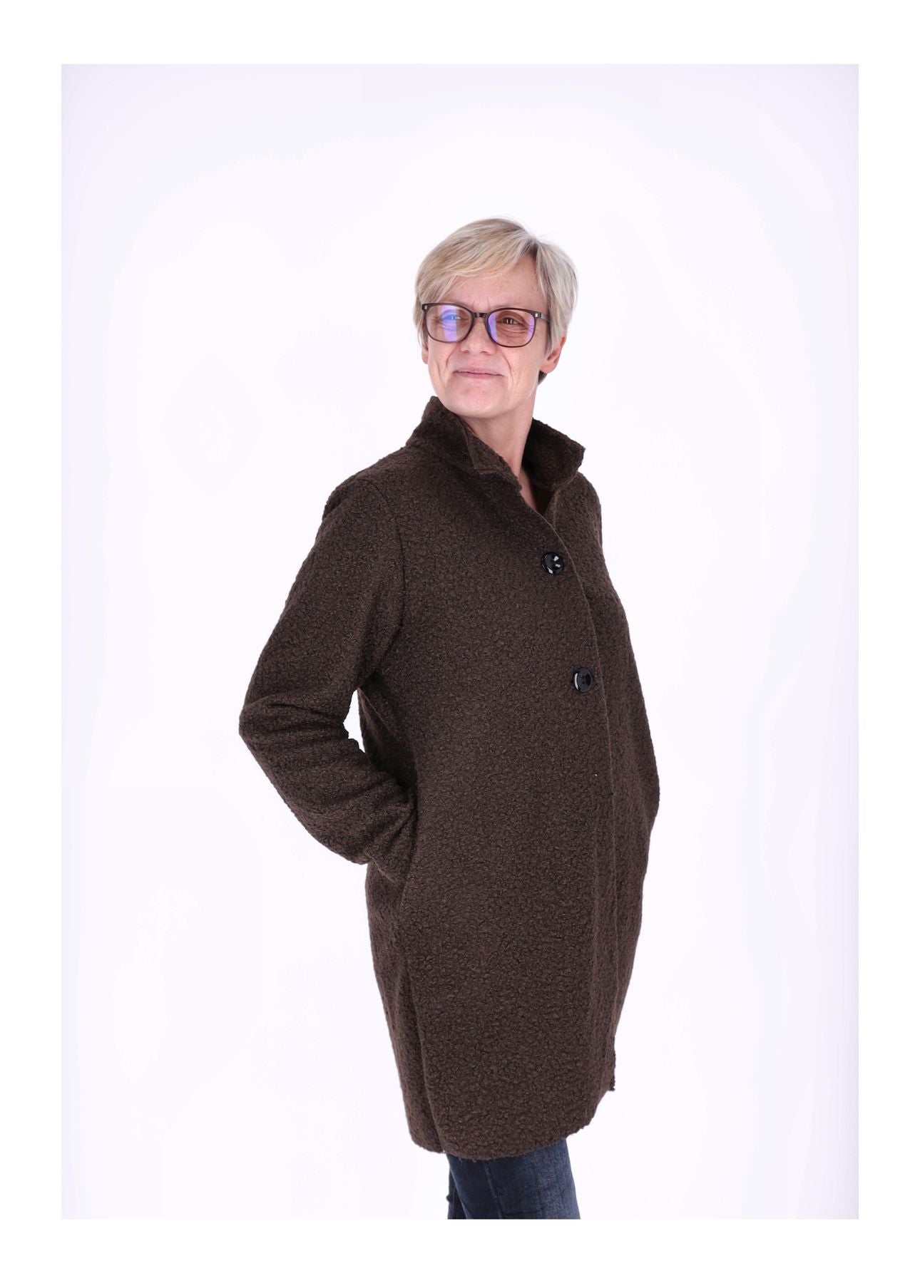 Kurzmantel Damen Boucle