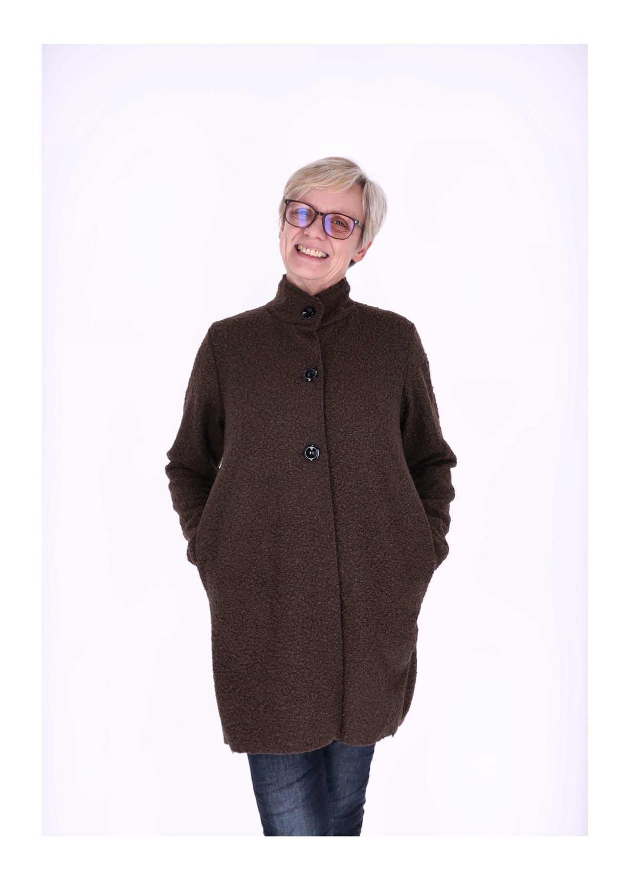 Kurzmantel Damen Boucle