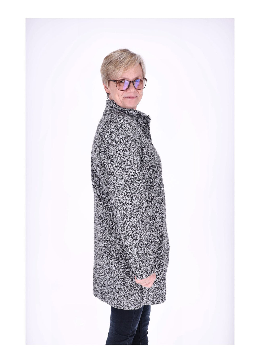 Kurzmantel Damen Boucle