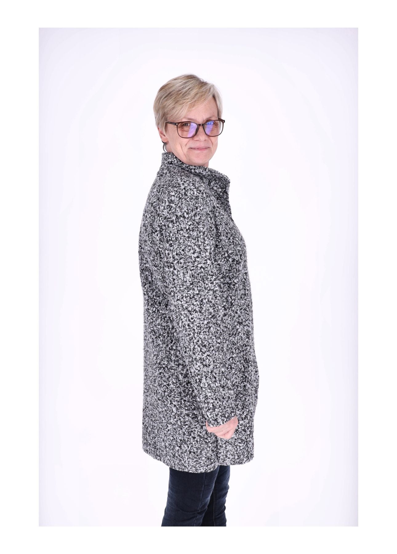 Kurzmantel Damen Boucle