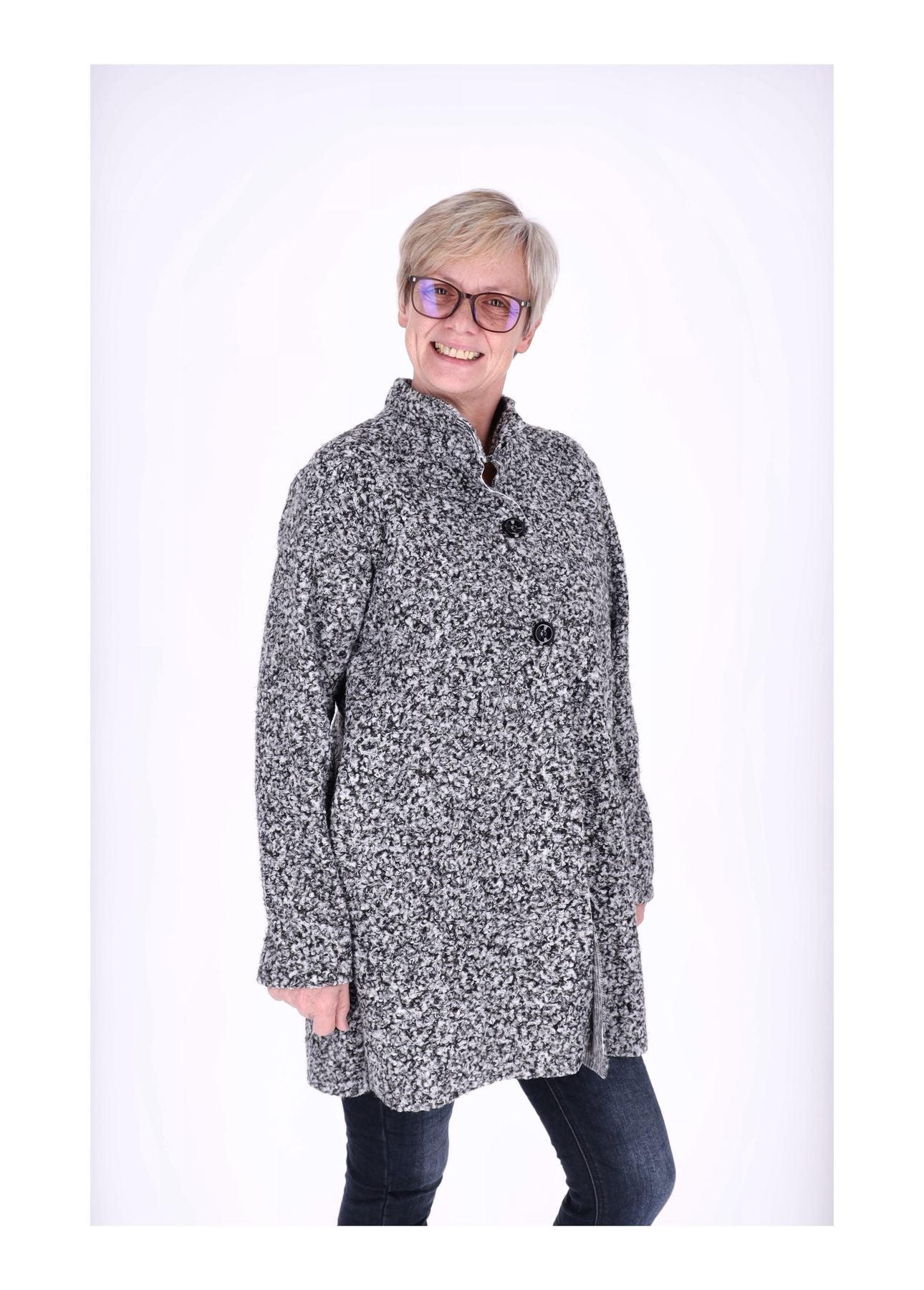 Kurzmantel Damen Boucle