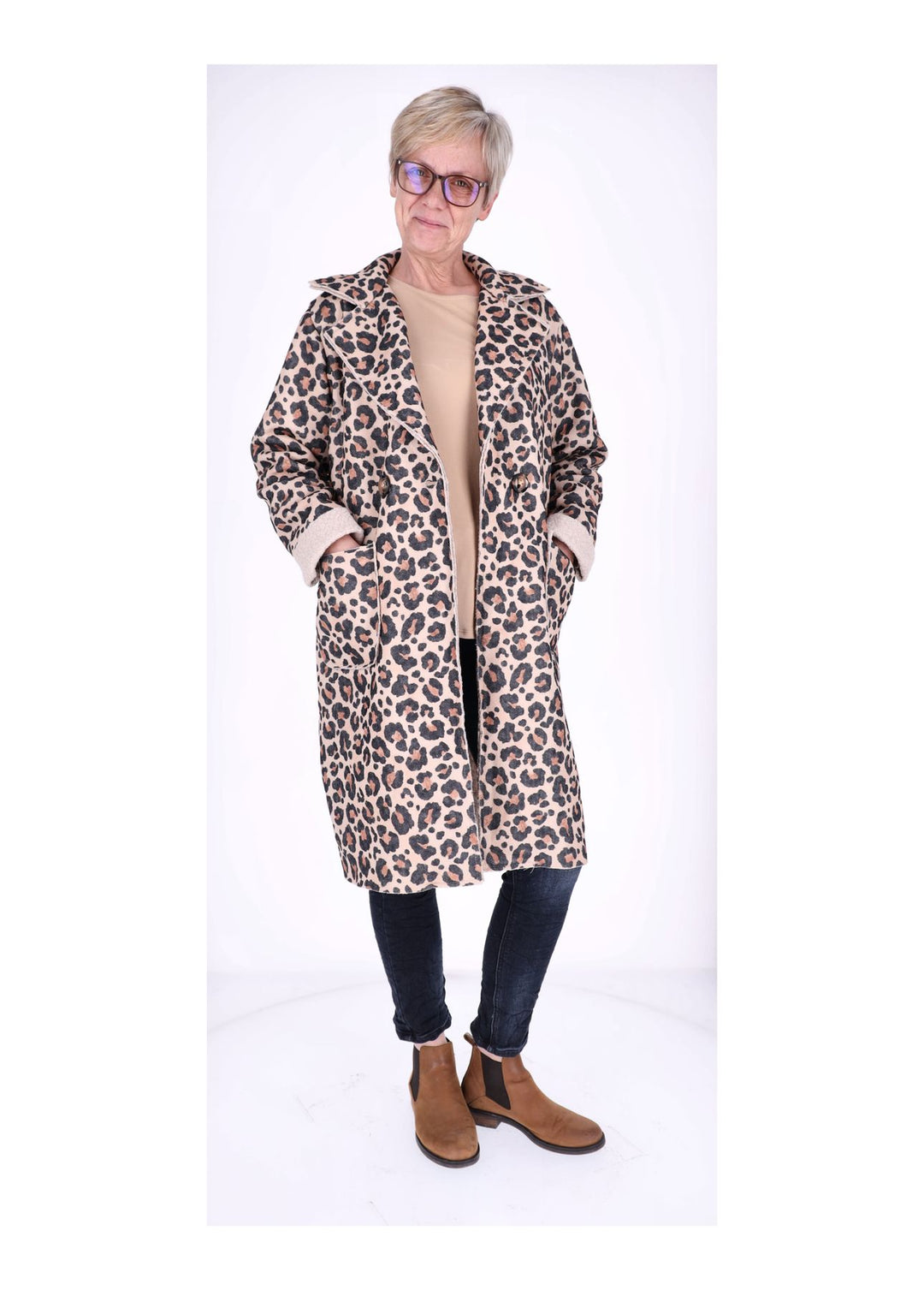 Mantel Veloure Optik AOP Leo