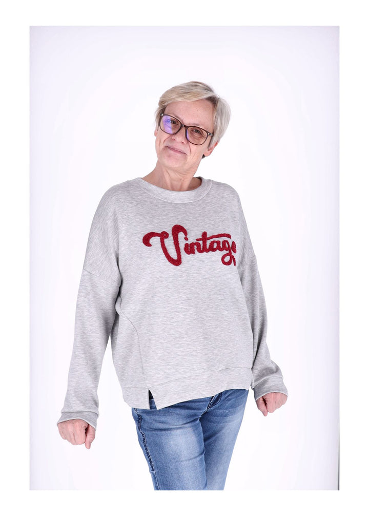Sweat Damen Stickerei Vitage