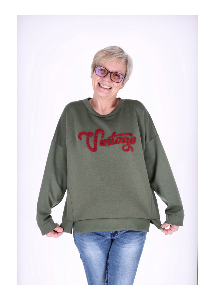 Sweat Damen Stickerei Vitage